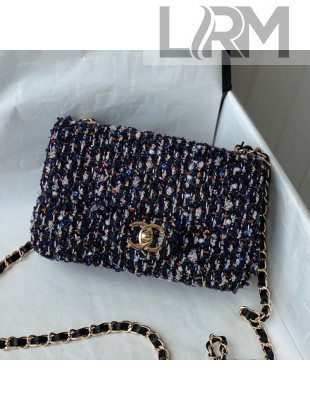 Chanel Glittered Tweed Mini Flap Bag A69900 Navy Blue/Multicolor 2021
