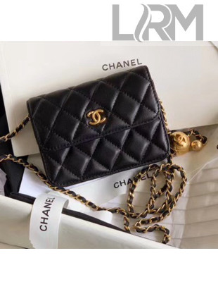 Chanel Quilted Lambskin Waist Bag With Metal Ball AP1465 Black 2020
