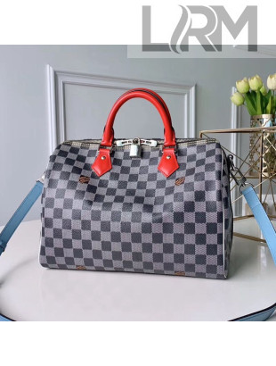 Louis Vuitton Speedy Bandouliere 30 Damier Canvas Top Handle Bag N40236 Black/White 2019