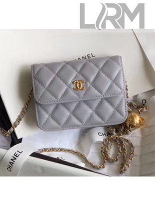 Chanel Quilted Lambskin Waist Bag With Metal Ball AP1465 Grey 2020