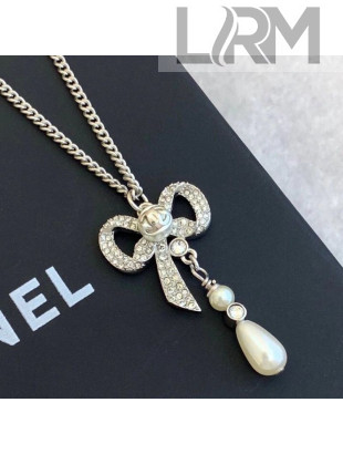 Chanel Bow Necklace AB4296 Silver 2020