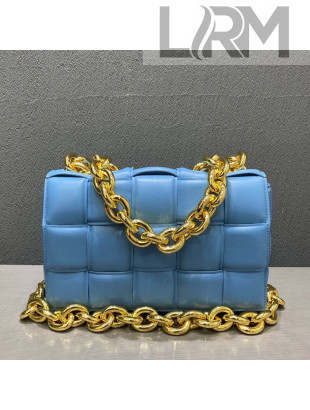 Bottega Veneta The Chain Cassette Lambskin Cross-body Bag Sky Blue 2020
