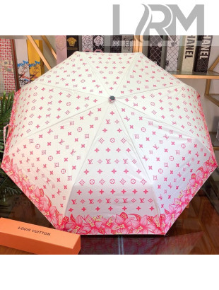 Louis Vuitton LV Monogram Blooms Print Umbrella Pink 2019