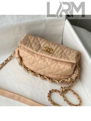 Chanel Crumpled Lambskin Small Hobo Bag AS2479 Beige 2021 TOP 