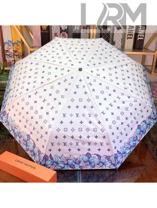 Louis Vuitton LV Monogram Blooms Print Umbrella Blue 2019