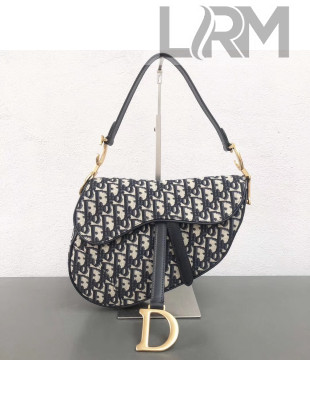 Dior Saddle Bag in Blue Dior Oblique Jacquard Canvas 2018