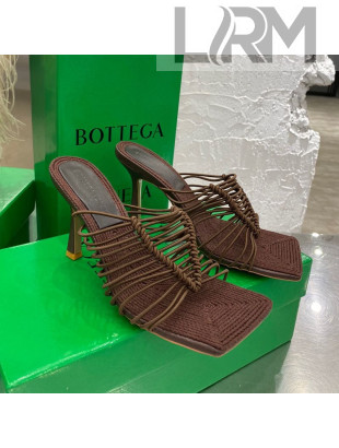 Bottega Veneta Stretch Strap Heel Sandals 9cm Chocolate Brown 2021