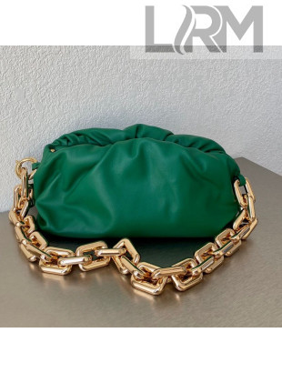 Bottega Veneta The Chain Pouch Bag with Square Ring Chain Strap Green/Gold 2020