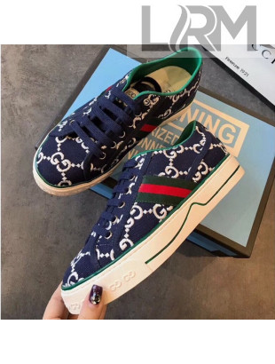 Gucci GG Canvas Tennis 1977 Sneakers Navy Blue 2020
