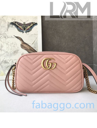 Gucci GG Marmont Small Matelassé Shoulder Bag 447632 Light Pink 2020