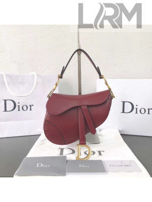 Dior Mini Saddle Bag in Red Calfskin 2018