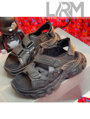 Balenciaga Track Sandal in Neoprene and Rubber Black 2020