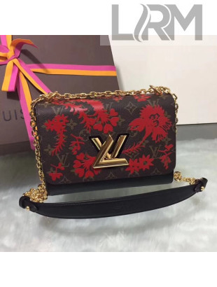 Louis Vuitton Monogram Blossom Coated Canvas Twist Bag MM Red M43639 2018