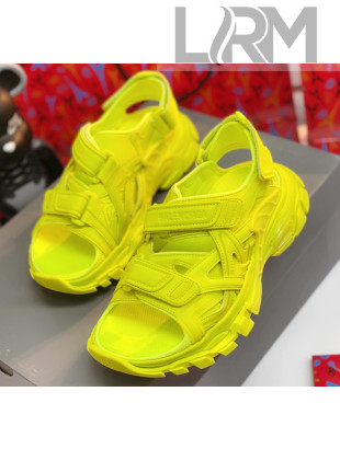 Balenciaga Track Sandal in Neoprene and Rubber Yellow 2020
