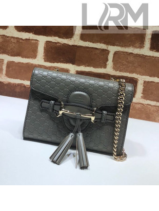 Gucci GG Leather Tassel Mini Bag 449636 Grey 2020