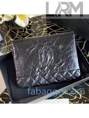 Chanel Shiny Aged Calfskin Pouch AP1523 Black 2020