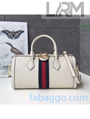 Gucci Ophidia Leather Medium Top Handle Bag 524532 White 2019