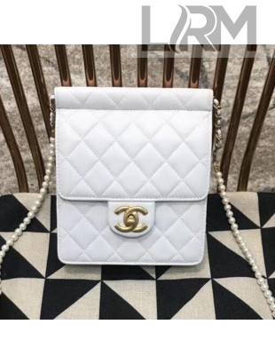 Chanel Pearl Flap Bag AS0580 White 2019