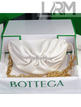 Bottega Veneta The Mini Pouch with Chain Strap Chalk White 2020