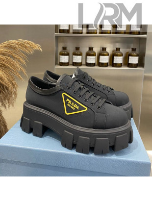 Prada Nylon Platform Sneakers Black/Yellow 2021