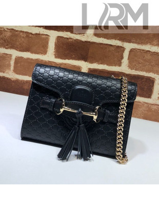 Gucci GG Leather Tassel Mini Bag 449636 Black 2020