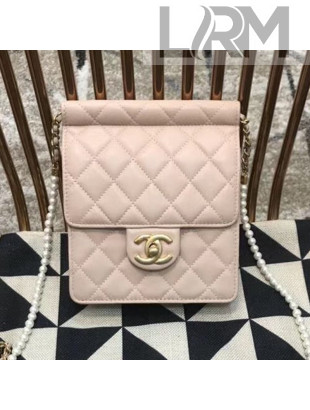 Chanel Pearl Flap Bag AS0580 Light Apricot 2019