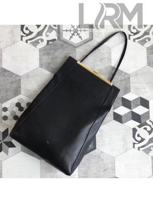 Celine Large Clasp Shopping Bag in Smooth Calfskin Black
