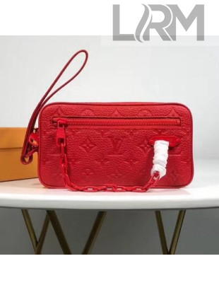 Louis Vuitton Monogram Christopher Clutch Bag Red Spring 2019 