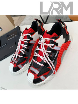 Dolce & Gabbana NS1 Sneakers in Mixed Materials Black/Red 2020(For Women and Men)