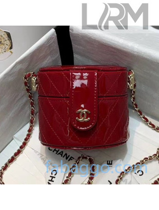 Chanel Patent Calfskin Small Clutch with Chain AP1573 Red 2020