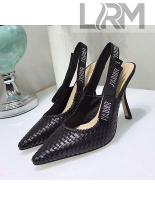 Dior J'Adior Slingback High-Heel Pumps in Braided Black Lambskin 2020