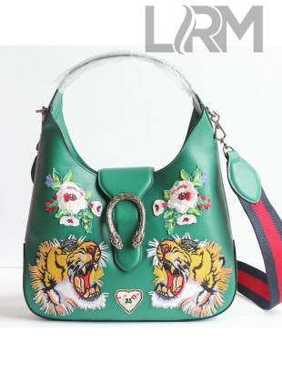 Gucci Dionysus Tiger Hobo Shoulder Bag Green 2019