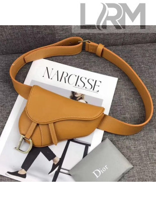 Dior Saddle Belt Bag in Smooth Calfskin Tan 2019
