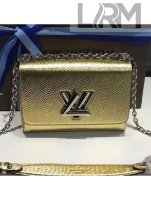 Louis Vuitton Twist MM Chain Bag in Metallic Epi Leather M50280 Gold 2019