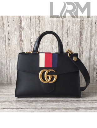 Gucci Web GG Marmont Small Top Handle Bag 476470 Black 2017