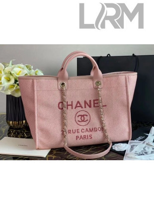 Chanel Deauville Mixed Fibers Large Shopping Bag A66941 Pink 2020