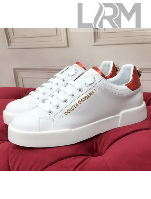 Dolce & Gabbana PORTOFINO Sneakers In Calfskin With Lettering White 2020(For Women and Men)