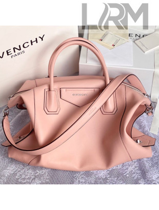 Givenchy Medium Antigona Soft Bag in Houndstooth Canvas Pink 2020