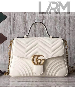 Gucci GG Marmont Small Top Handle Bag 498110 White 2017