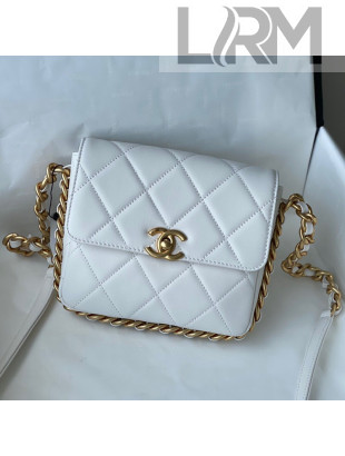 Chanel Calfskin Mini Flap Bag AS2377 White 2021