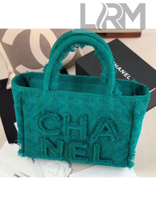 Chanel Wool Tweed Medium Zipped Shopping Bag AS0976 Green 2019