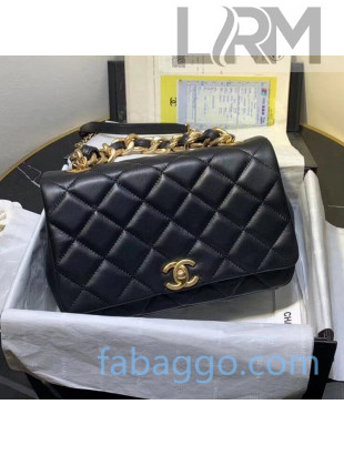 Chanel Quilted Lambskin Medium Flap Bag AS1515 Black 2020