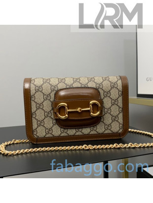 Gucci Horsebit 1955 GG Canvas Mini Chain Bag 600663 Brown 2020