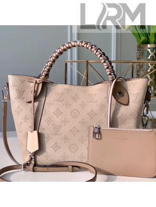 Louis Vuitton Perforated Monogram Calfskin Hina PM Braided Tote Bag M53914 Galet Gray 2019