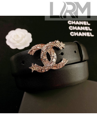 Chanel Calfskin Belt 3cm with Star CC Buckle Black 2021 03