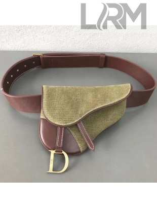 Dior Saddle Belt Bag in Denim Canvas & Calfskin 2019