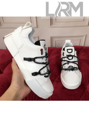 Dolce & Gabbana PORTOFINO Sneakers In Calfskin With Rubber Insert White 2020(For Women and Men)