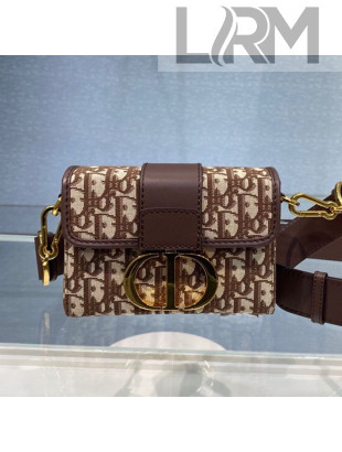 Dior 30 Montaigne CD Oblique Canvas Mini Box Shoulder Bag Brown 2020