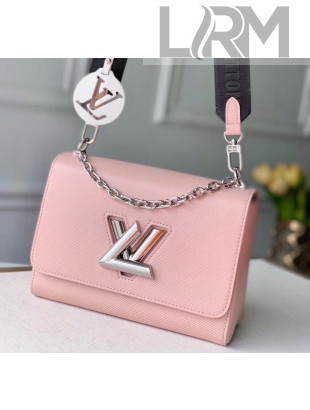Louis Vuitton Epi Leather Twist MM Shoulder Bag With Canvas Strap M50282 Pink 2020