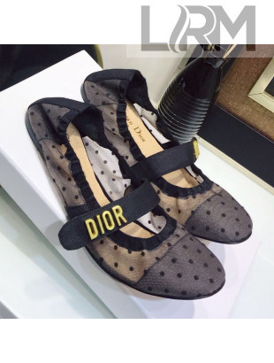 Dior Baby-D Flat Ballerinas in Dotted Mesh 2019